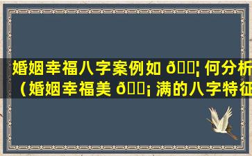 婚姻幸福八字案例如 🐦 何分析（婚姻幸福美 🐡 满的八字特征）